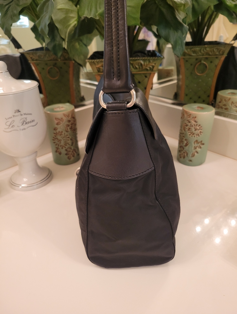 Prada Archive Black Leather & Nylon Shoulder Bag - Picture 5 of 16